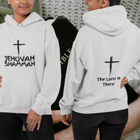 Jehovah Shammah Pullover Hoodie Front & Back - Black