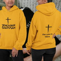 Jehovah Shammah Pullover Hoodie Front & Back - Black