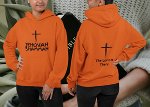 Jehovah Shammah Pullover Hoodie Front & Back - Black