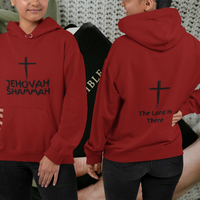 Jehovah Shammah Pullover Hoodie Front & Back - Black