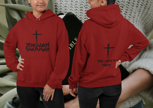 Jehovah Shammah Pullover Hoodie Front & Back - Black