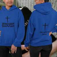 Jehovah Shammah Pullover Hoodie Front & Back - Black