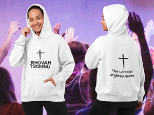 Jehovah Tsidkenu Pullover Hoodie Front & Back - Black