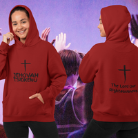 Jehovah Tsidkenu Pullover Hoodie Front & Back - Black