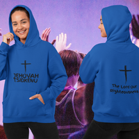 Jehovah Tsidkenu Pullover Hoodie Front & Back - Black