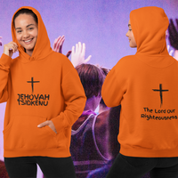 Jehovah Tsidkenu Pullover Hoodie Front & Back - Black