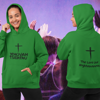 Jehovah Tsidkenu Pullover Hoodie Front & Back - Black