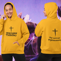 Jehovah Tsidkenu Pullover Hoodie Front & Back - Black