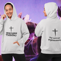 Jehovah Tsidkenu Pullover Hoodie Front & Back - Black