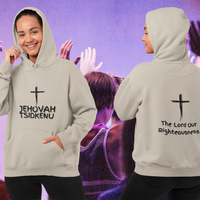 Jehovah Tsidkenu Pullover Hoodie Front & Back - Black