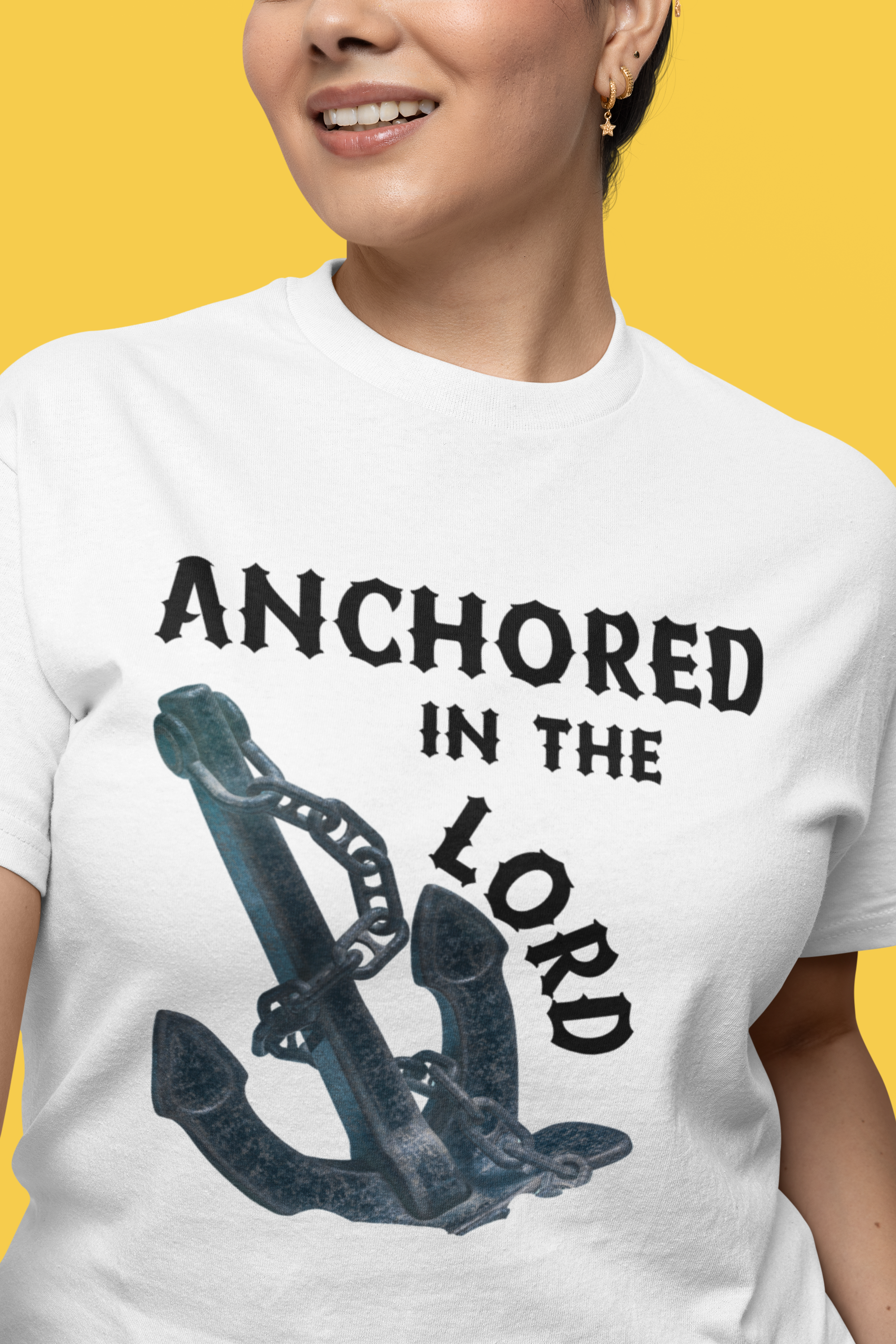 Anchored in the Lord Short Sleeve Shirt - Black