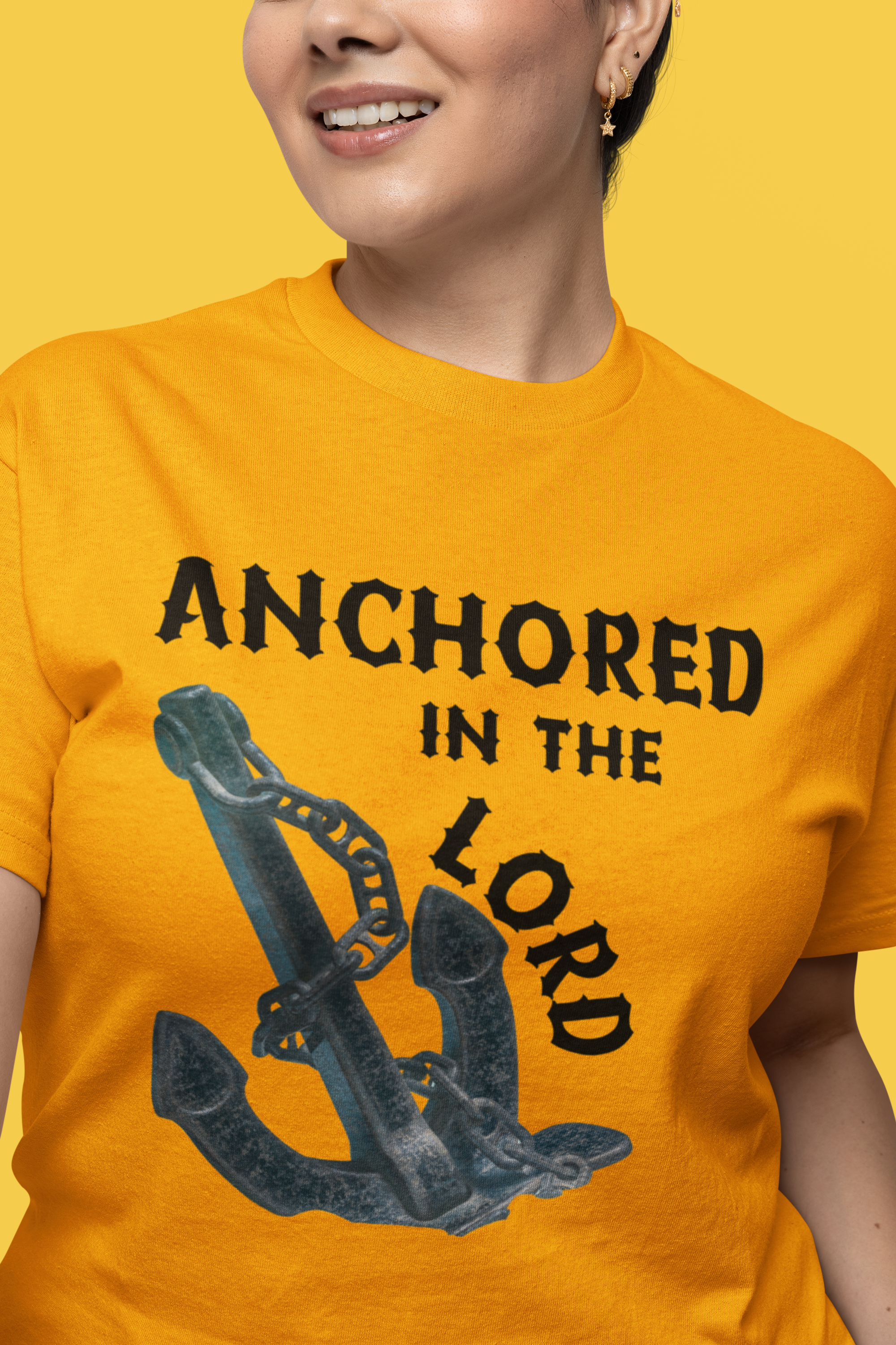 Anchored in the Lord Short Sleeve Shirt - Black