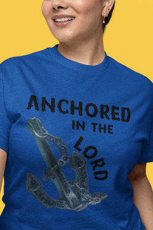 Anchored in the Lord Short Sleeve Shirt - Black