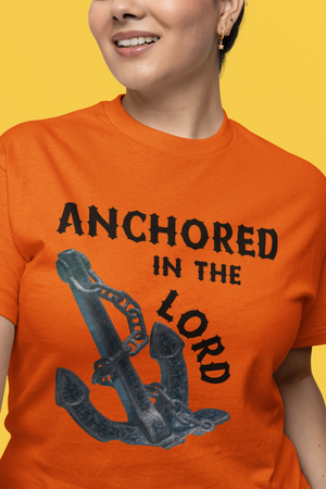 Anchored in the Lord Short Sleeve Shirt - Black