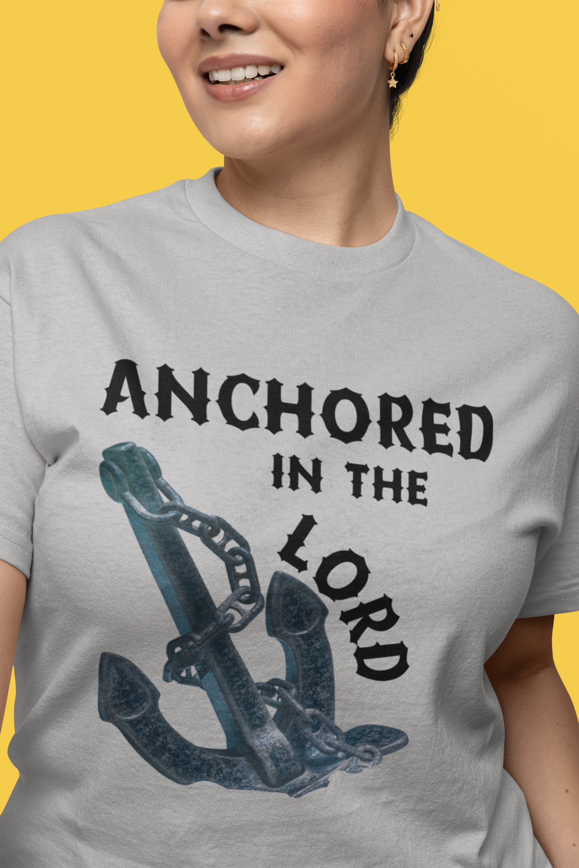 Anchored in the Lord Short Sleeve Shirt - Black