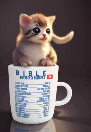 Emergency Bible Numbers Christian Mug Blue