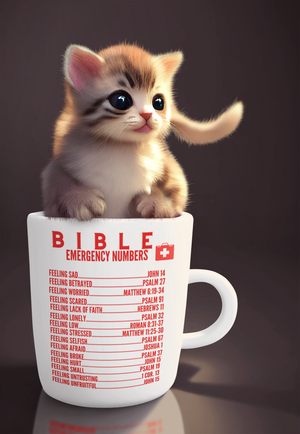 Emergency Bible Numbers Christian Mug Red