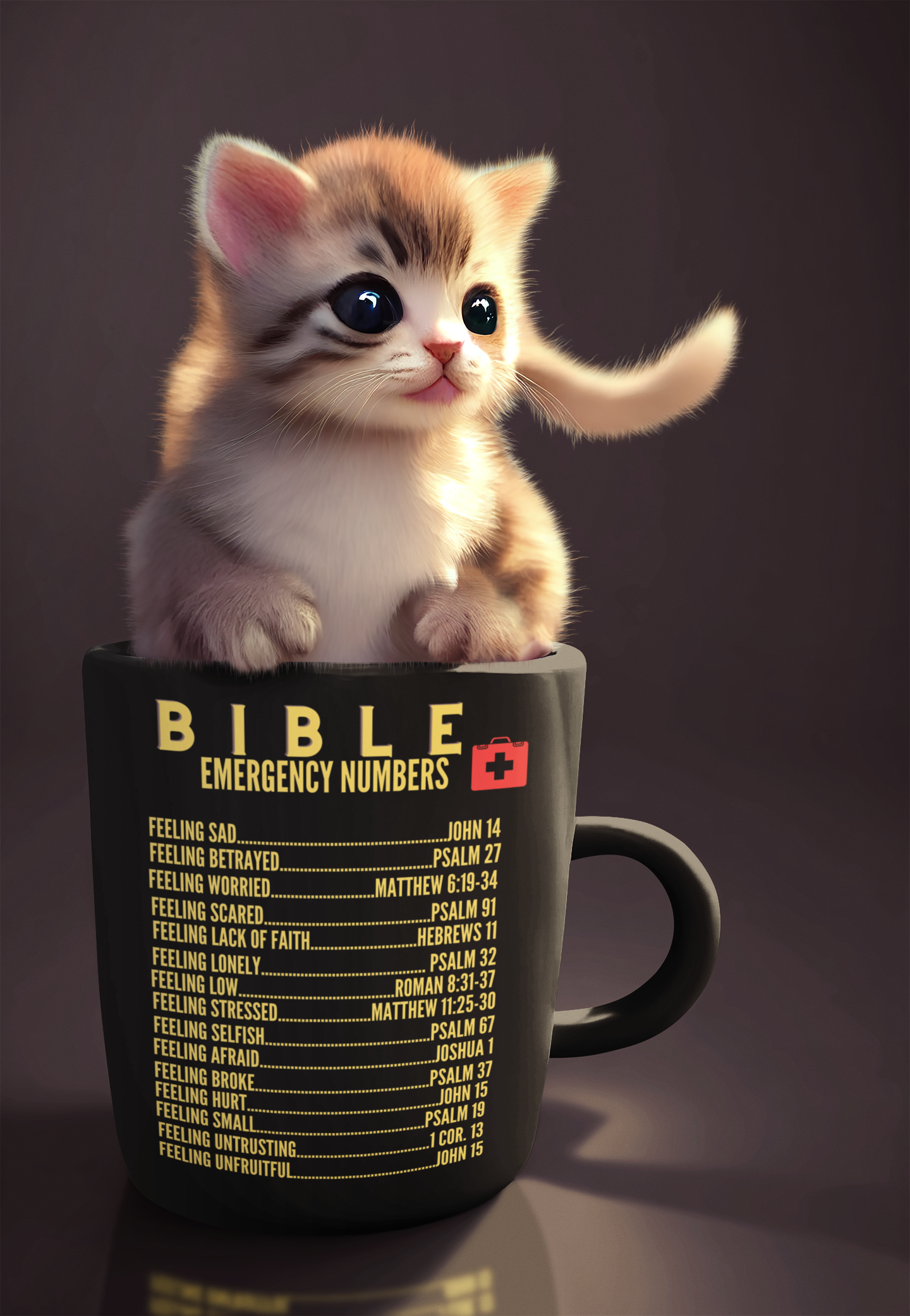Emergency Bible Numbers Christian Mug Gold