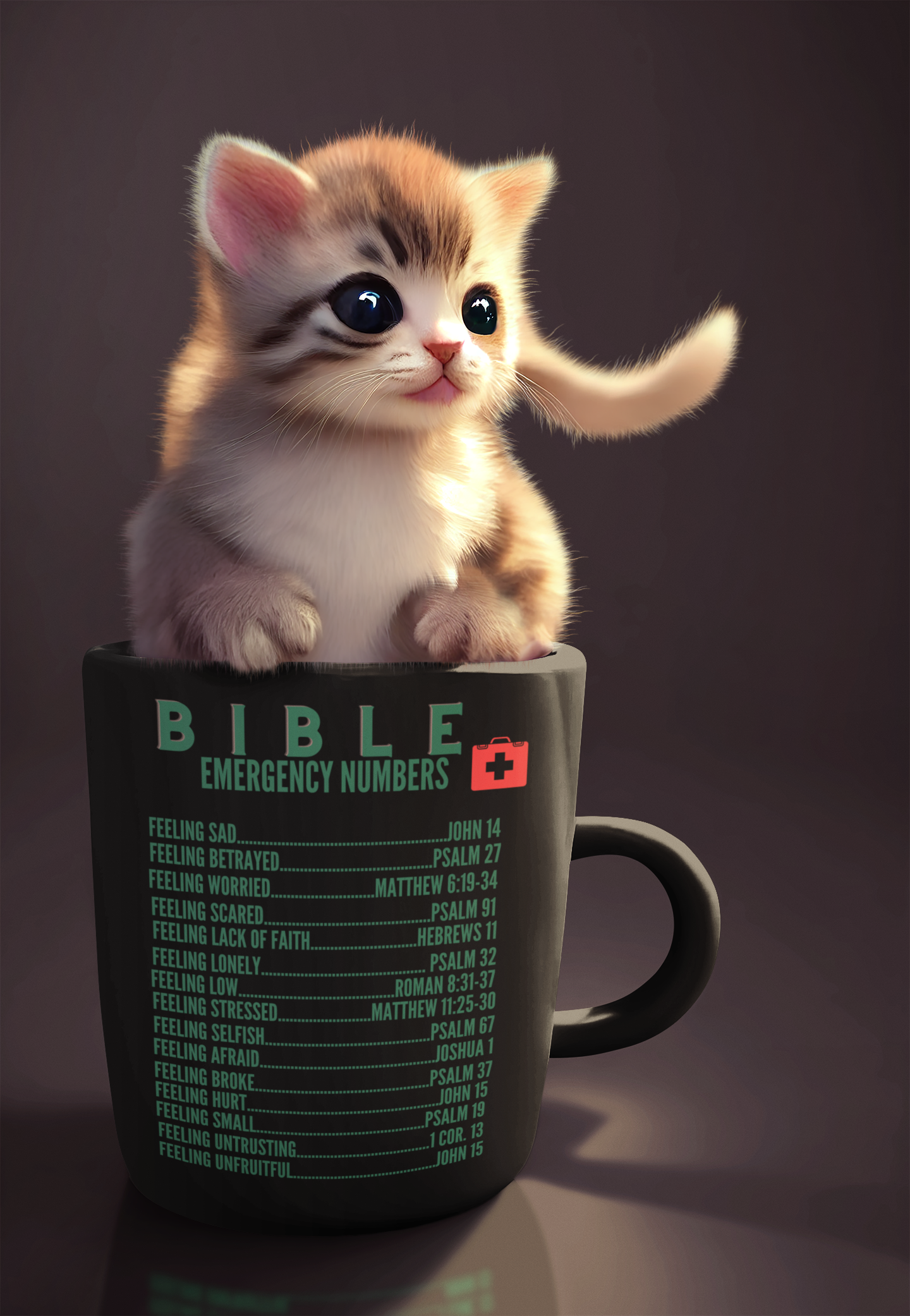 Emergency Bible Numbers Christian Mug Green