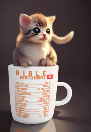 Emergency Bible Numbers Christian Mug Orange