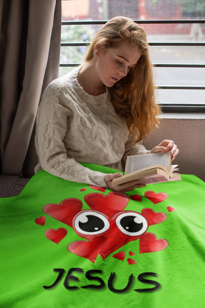 Eye Love Jesus Cozy Plush Fleece Blanket