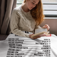 Emergency Bible Numbers Cozy Plush Fleece Blanket - Black