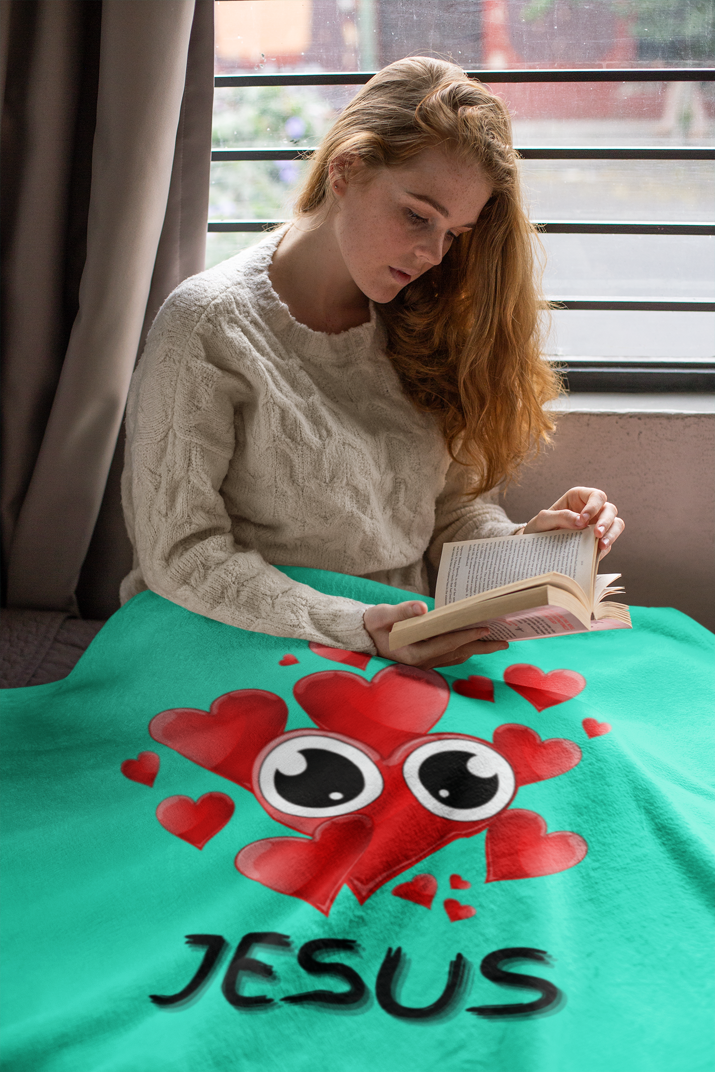 Eye Love Jesus Cozy Plush Fleece Blanket