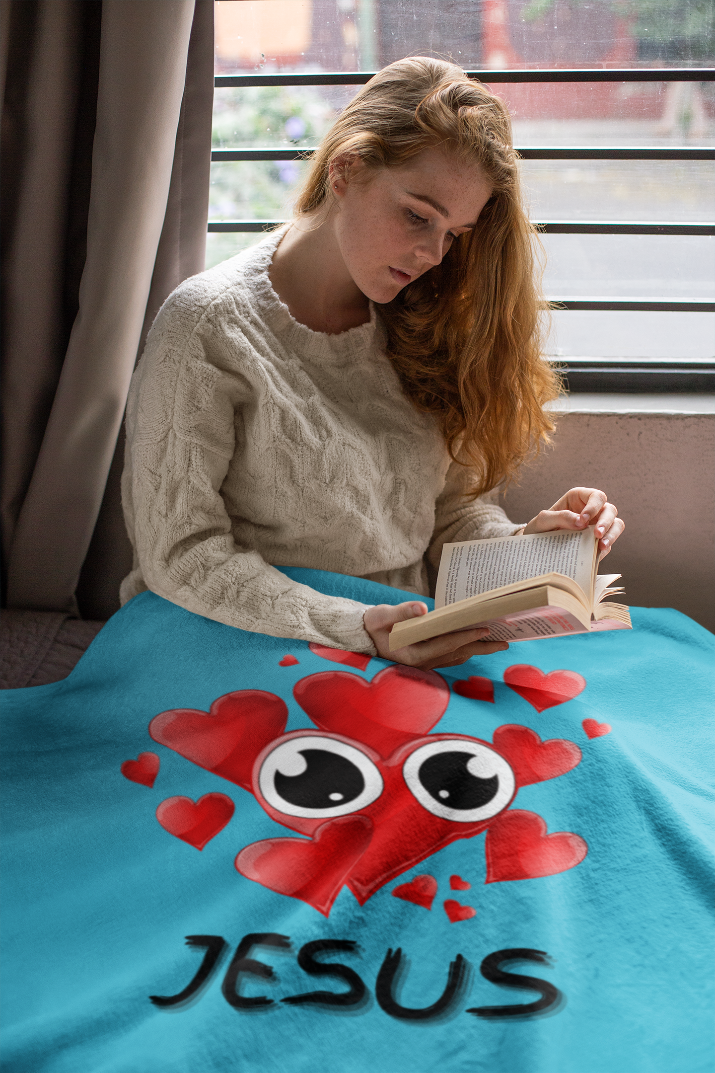 Eye Love Jesus Cozy Plush Fleece Blanket