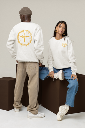 Jesus Crown Crewneck Pullover Sweatshirt