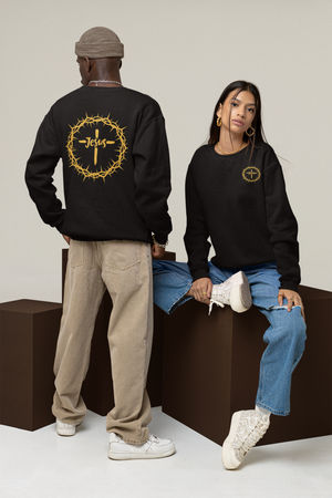 Jesus Crown Crewneck Pullover Sweatshirt