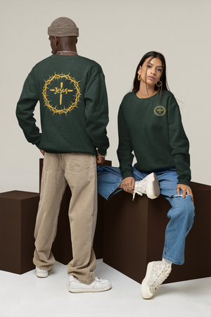 Jesus Crown Crewneck Pullover Sweatshirt