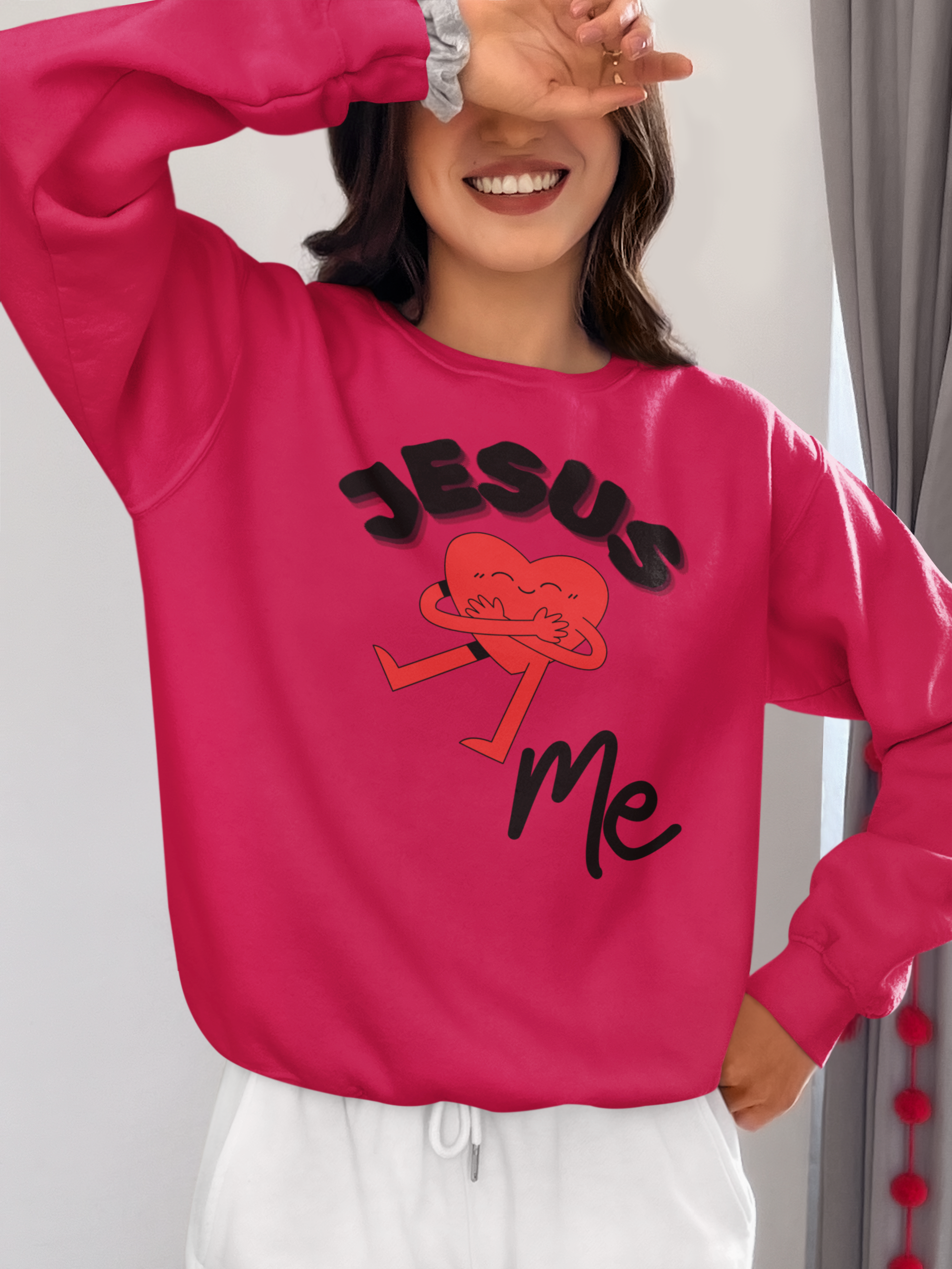 Jesus Loves Me Crewneck Pullover Sweatshirt