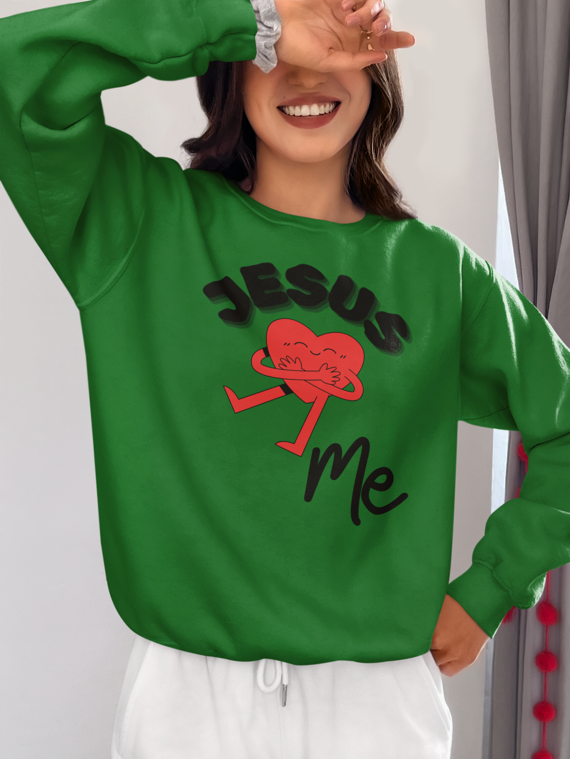 Jesus Loves Me Crewneck Pullover Sweatshirt