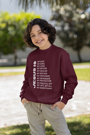 Jesus Is Youth Crewneck Sweatshirt - White