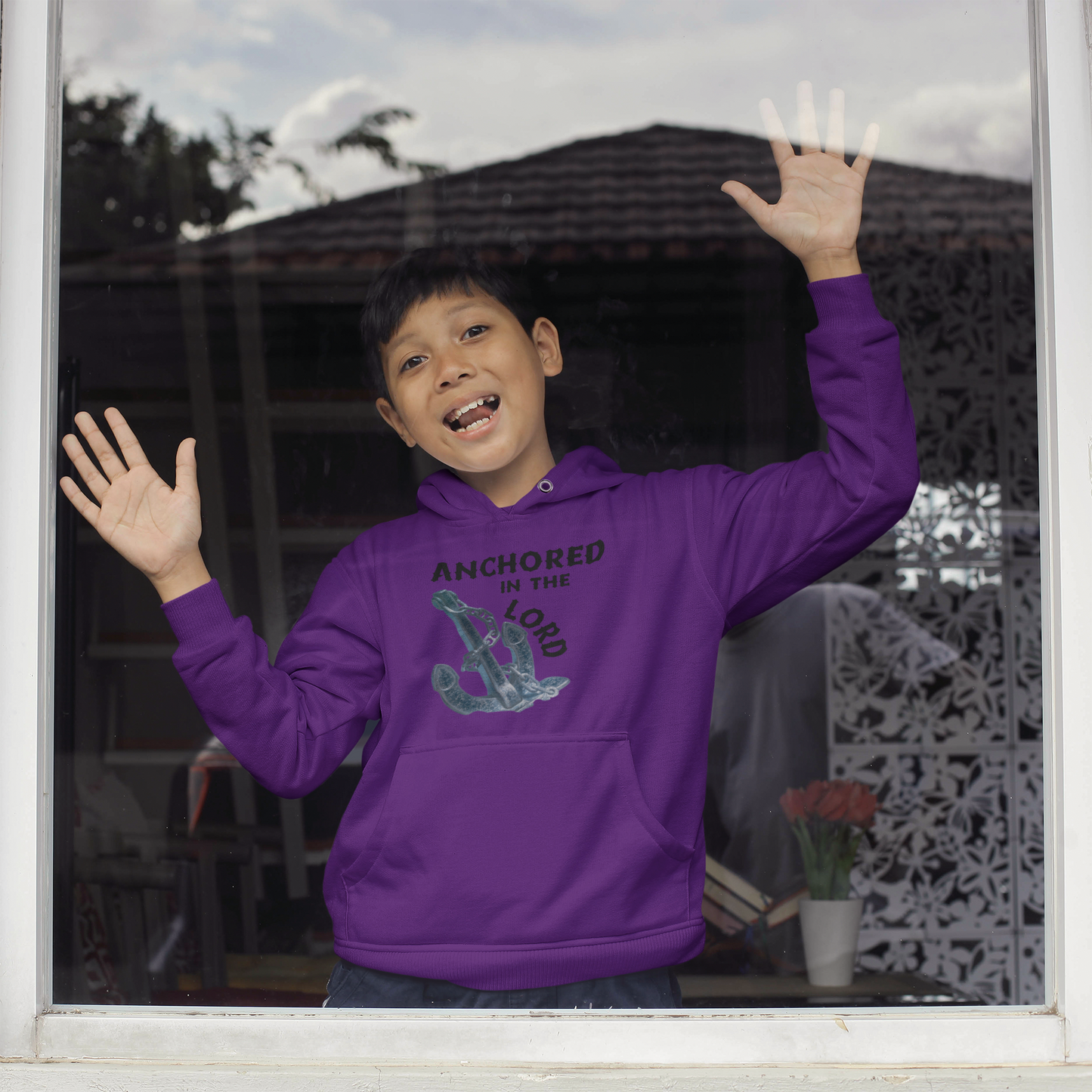 Anchored in the Lord Youth Hoodie - Black