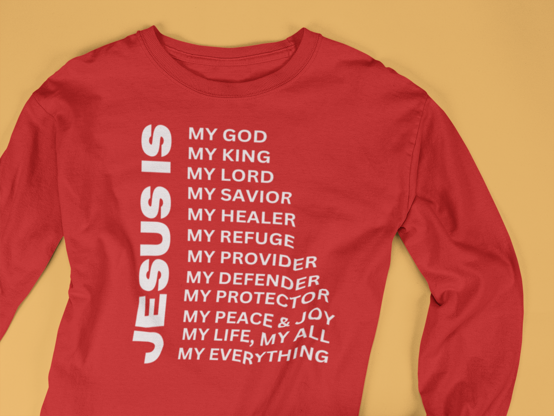 Jesus Is Christian T-Shirt - Long Sleeve White