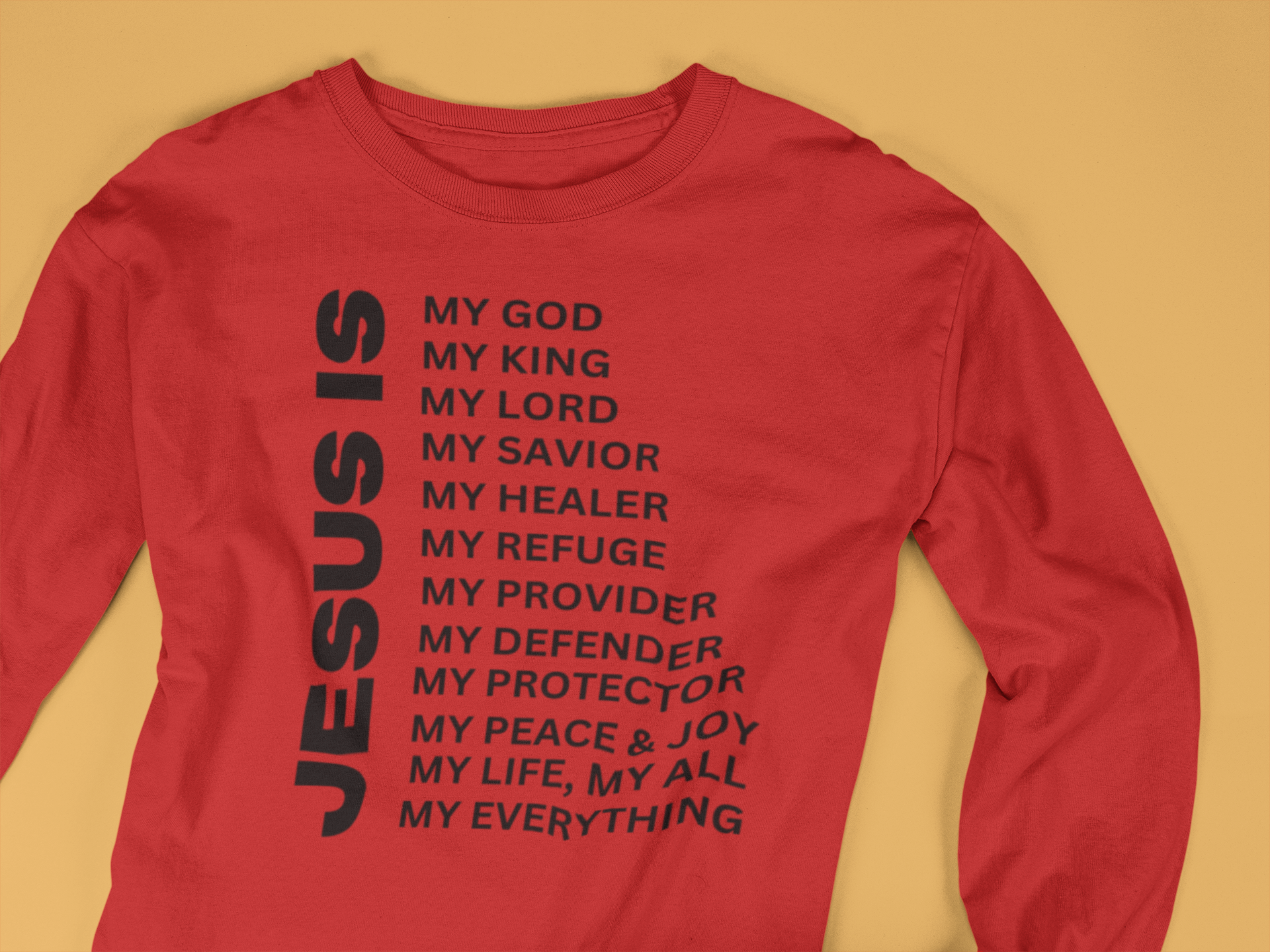 Jesus Is Christian T-Shirt - Long Sleeve Black