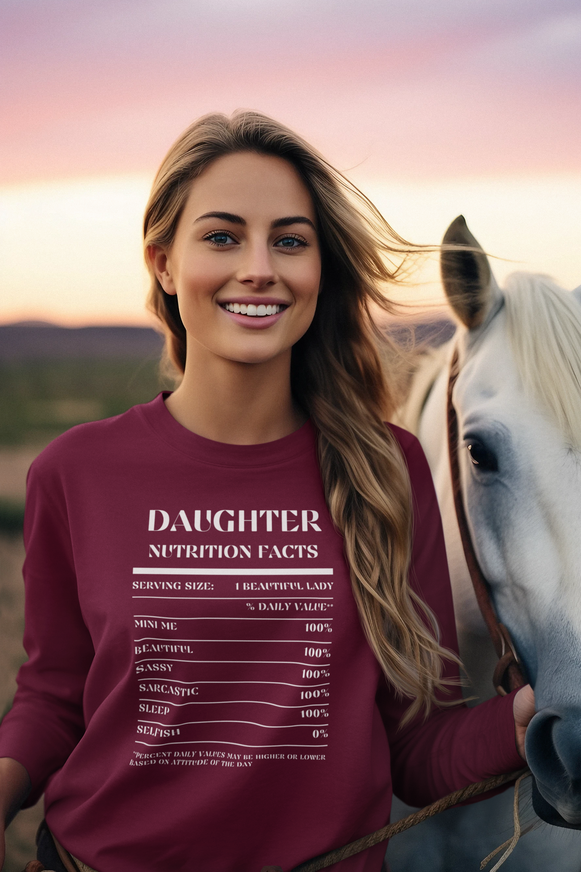 Nutrition Facts T-Shirt LS - Daughter - White