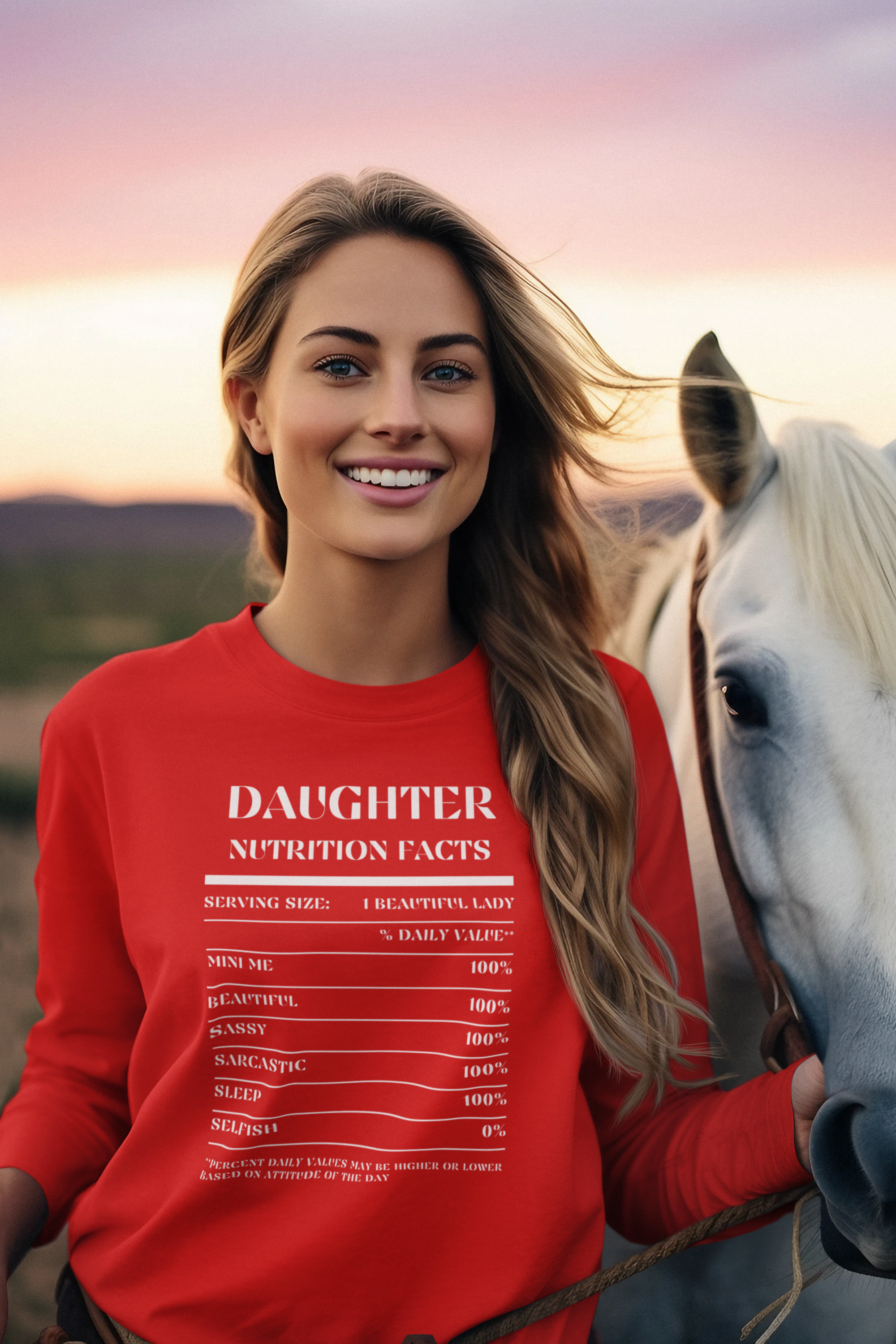 Nutrition Facts T-Shirt LS - Daughter - White