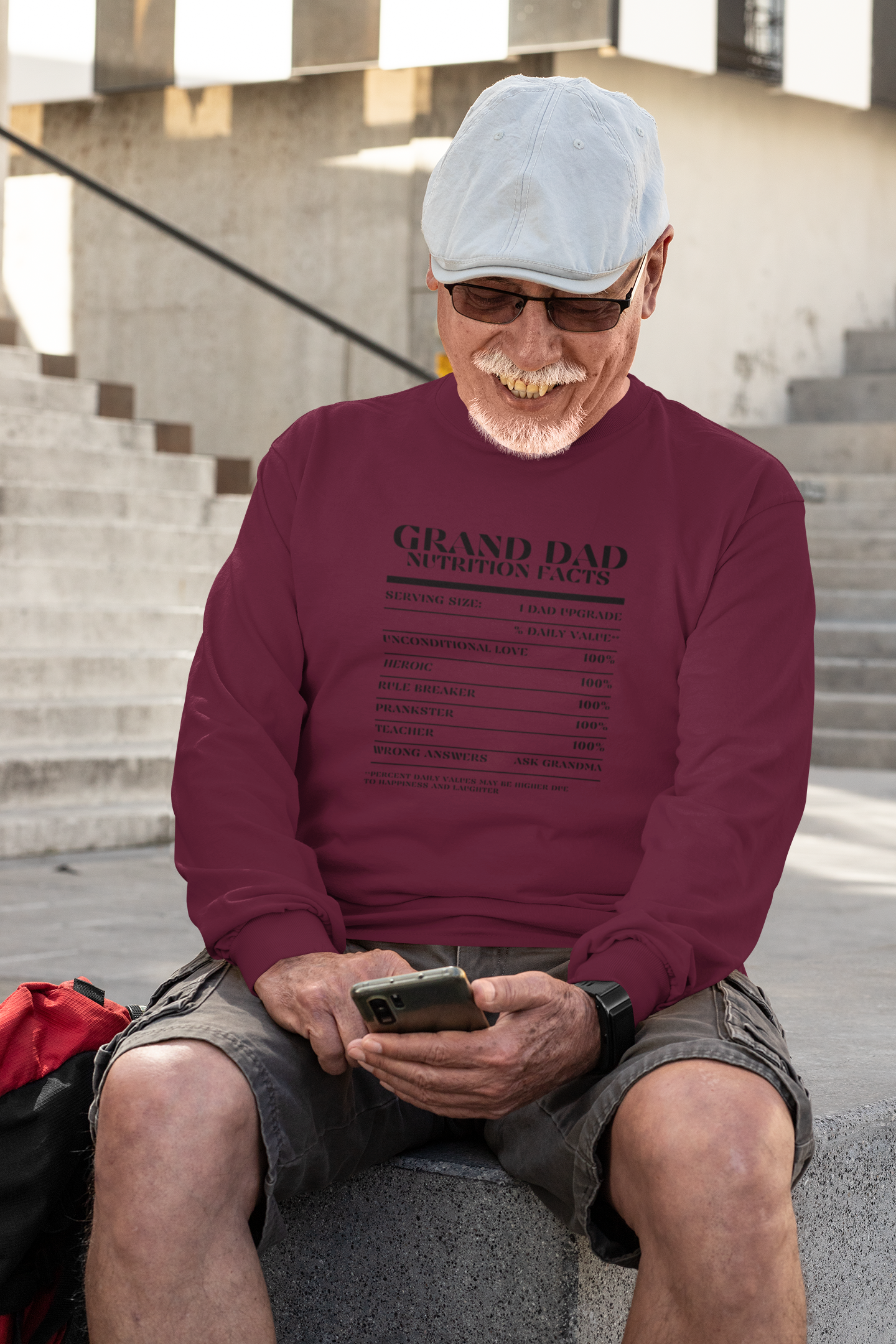 Nutrition Facts T-Shirt LS - Grand Dad - Black