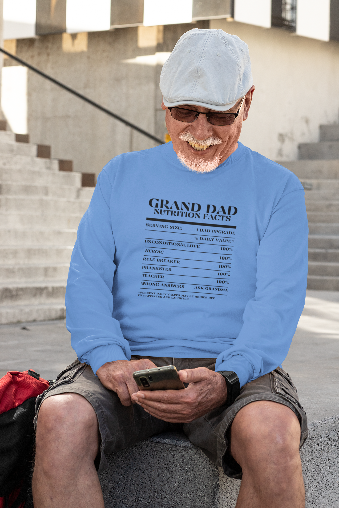 Nutrition Facts T-Shirt LS - Grand Dad - Black