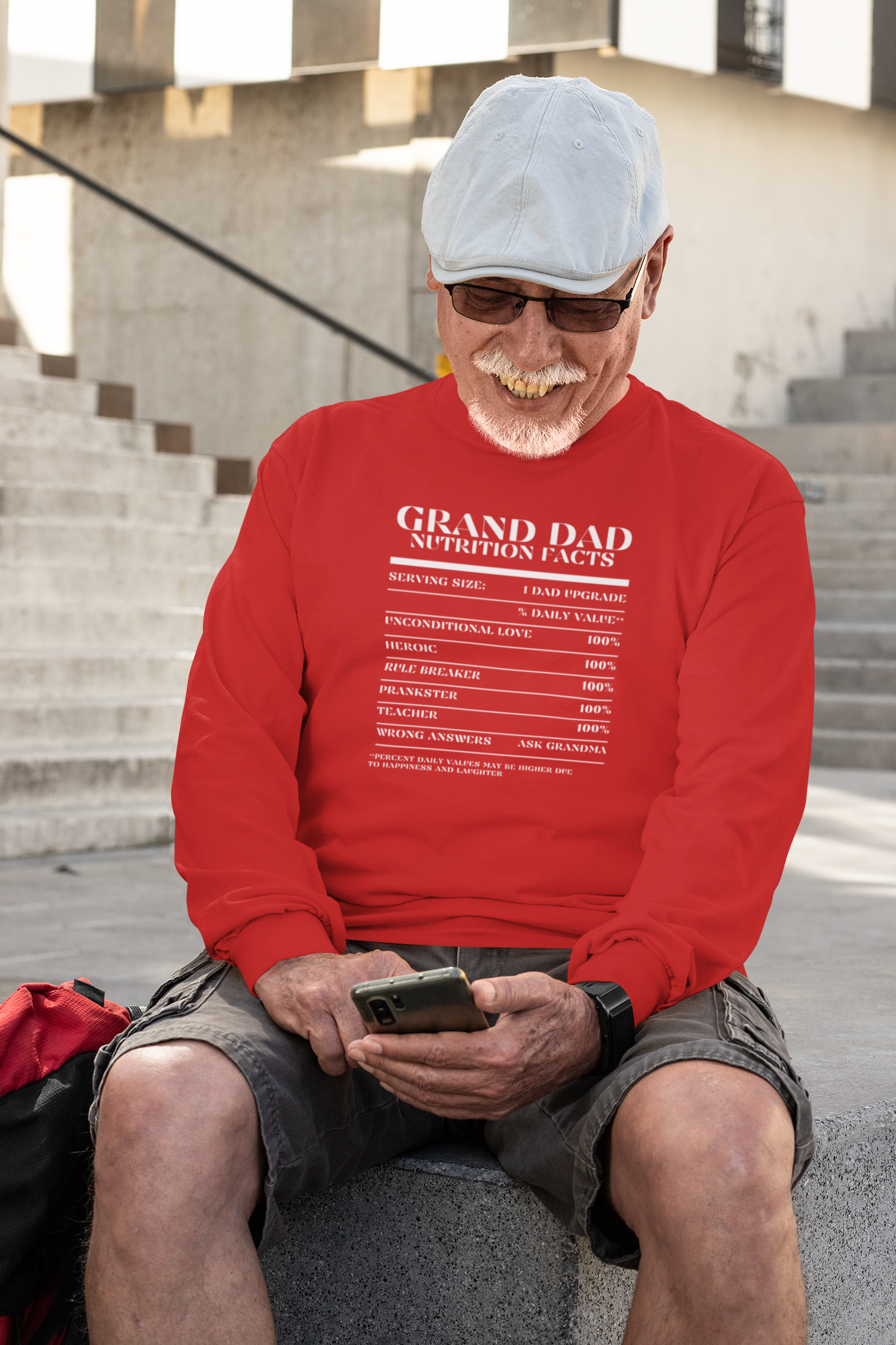 Nutrition Facts T-Shirt LS - Grand Dad - White