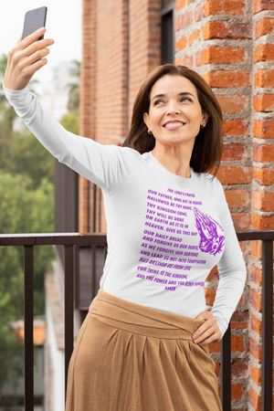 Lord's Prayer Long Sleeve T-shirt Purple