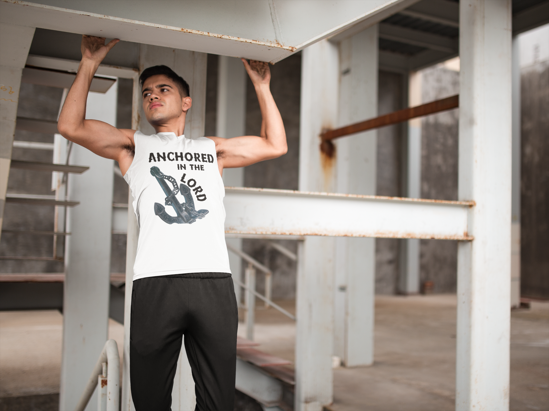 Anchored in the Lord Sleeveless Shirt - Black