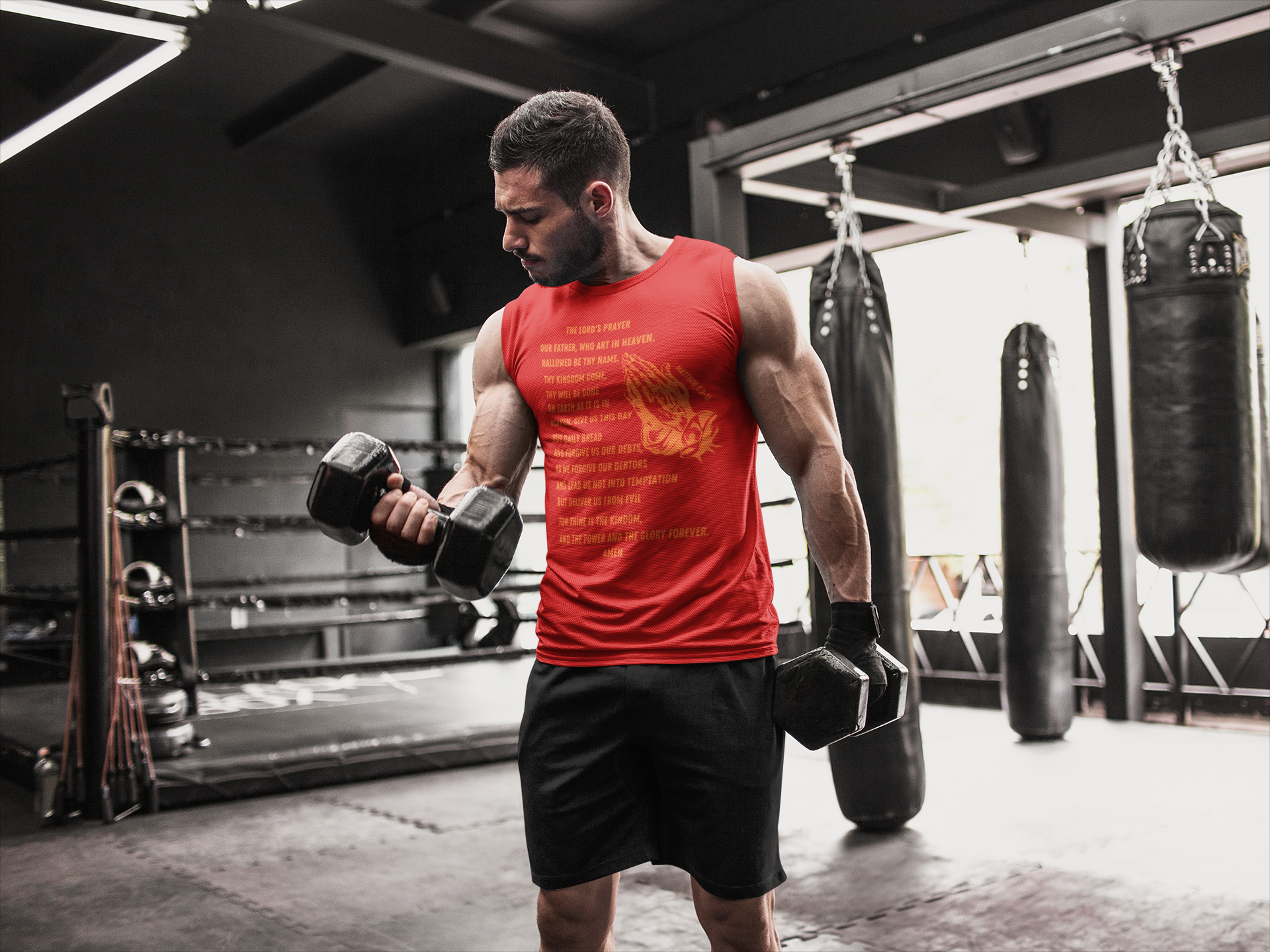 Lord's Prayer Sleeveless Shirt Orange