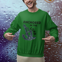 Anchored in the Lord Crewneck Sweatshirt - Black