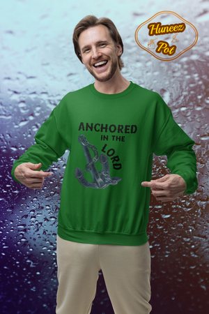 Anchored in the Lord Crewneck Sweatshirt - Black