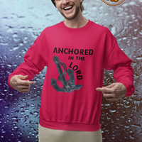 Anchored in the Lord Crewneck Sweatshirt - Black