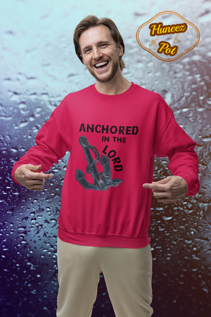 Anchored in the Lord Crewneck Sweatshirt - Black