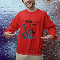 Anchored in the Lord Crewneck Sweatshirt - Black